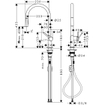 Hansgrohe Talis 1-gr keukenmkr 210 m/uitttrekb vuistdouche chroom SW402532