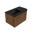 MONDIAZ KURVE 75cm Meuble salle de bain avec module 25 D - couleur Walnut - 1 tiroir - 1 porte - vasque GRUNNE gauche - 1 trou de robinet - Urban SW1138440