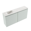 MONDIAZ TURE-DLUX Meuble toilette - 100cm - Greey - EDEN - vasque Ostra - position gauche - 1 trou de robinet SW1104850