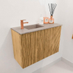 Mondiaz JOYA-DLUX 60cm toiletmeubel - kleur Oak - Wastafel FAYE positie Links 1 kraangat kleur Saba. SW1424161