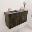 Mondiaz JOYA-DLUX 70cm toiletmeubel - kleur Shadow - Wastafel FAYE positie Links 1 kraangat kleur Sombra. SW1425198