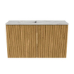 Mondiaz JOYA-DLUX 70cm toiletmeubel - kleur Oak - Wastafel FAYE positie Links 1 kraangat kleur Glace. SW1422006