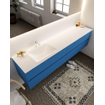 Mondiaz VICA ensemble de meuble de salle de bain - 200cm - meuble sous-vasque jeans - 4 tiroirs - lavabo cloud gauche - 1 trou de robinet - miroir LED - version XL 60cm de haut SW1098269