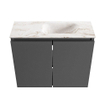 MONDIAZ TURE-DLUX meuble WC 60 cm Dark Grey. Lavabo EDEN Frappe position droite. Sans trou de robinet. SW1102765