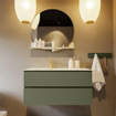 Mondiaz VICA-DLUX Ensemble de meuble de salle de bain - 100cm - meuble sous-vasque armée - 2 tiroirs - lavabo encastré nuage gauche - 1 trou de robinet - version haute de 60cm - frape SW1088687