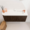 Mondiaz JOYA 81.6cm toiletmeubel - ronding links kleur Walnut - Wastafel FAYE positie Rechts 1 kraangat kleur Talc. SW1421293