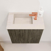 Mondiaz JOYA-DLUX 40cm toiletmeubel - kleur Shadow - Wastafel FAYE positie Links 1 kraangat kleur Meli. SW1424852