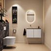MONDIAZ TURE-DLUX Meuble toilette - 80cm - Linen - EDEN - vasque Lava - position gauche - sans trou de robinet SW1103884