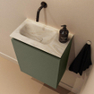 MONDIAZ TURE-DLUX Meuble toilette - 40cm - Army - EDEN - vasque Ostra - position gauche - sans trou de robinet SW1104692