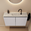 MONDIAZ TURE-DLUX Meuble toilette - 80cm - Cale - EDEN - vasque Opalo - position centrale - 1 trou de robinet SW1104202