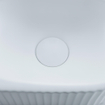 QeramiQ Fuente Ensemble de Lavabo - 40x21.5x12cm - strié - demi-rond - céramique - ensemble de robinet blanc mat - bouchon de vidange - siphon abaissé - blanc mat SW1233095