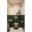 QeramiQ Dely Swirl Ensemble WC - réservoir encastré Qeramiq Flush - abattant slim - plaque de commande beige en plastique - boutons rectangulaires - beige SW1578375
