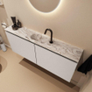 MONDIAZ TURE-DLUX 120cm toiletmeubel Linen. EDEN wastafel Glace positie midden. Met 1 kraangat. SW1103386