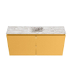 MONDIAZ TURE-DLUX Meuble toilette - 100cm - Ocher - EDEN - vasque Glace - position centrale - sans trou de robinet SW1103389