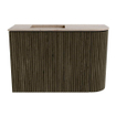 Mondiaz JOYA-DLUX Meuble de salle de bains 61,6cm - arrondi droite couleur Shadow - Vasque FAYE position Gauche 1 trou de robinet couleur Saba. SW1425131
