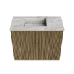 Mondiaz JOYA-DLUX 50cm toiletmeubel - kleur Dusk - Wastafel FAYE positie Links Zonder kraangat kleur Glace. SW1423131