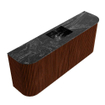 Mondiaz JOYA-DLUX 103.2cm toiletmeubel - ronding links en rechts kleur Ruby - Wastafel FAYE positie Midden 1 kraangat kleur Lava. SW1423679