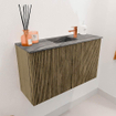 Mondiaz JOYA-DLUX 70cm meuble de salle de bains - couleur Dusk - Vasque FAYE position Milieu 1 trou de robinet couleur Sombra. SW1426126