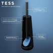 Tiger Tess Brosse WC - avec support - brosse Swoop flexible - Bleu noir SW877678