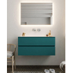 Mondiaz VICA Ensemble de meuble de salle de bain - 100cm - meuble sous-vasque smag - 2 tiroirs - lavabo cloud milieu - sans trou de robinet version XL 60cm haut SW1090233