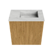 Mondiaz JOYA-DLUX 40cm toiletmeubel - kleur Oak - Wastafel FAYE positie Rechts 1 kraangat kleur Opalo. SW1422115
