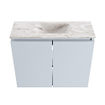 MONDIAZ TURE-DLUX Meuble toilette - 60cm - Clay - EDEN - vasque Glace - position centrale - 1 trou de robinet SW1103243