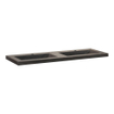 BRAUER Corestone Lavabo pour meuble 140x45.7x5cm 2 vasques et 2 trous de robinet pierre naturelle noir SW241501