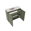 MONDIAZ TURE-DLUX Meuble toilette - 60cm - Army - EDEN - vasque Glace - position gauche - 1 trou de robinet SW1103154