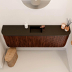 Mondiaz JOYA 123.2cm toiletmeubel - ronding links en rechts kleur Ruby - Wastafel FAYE positie Midden 1 kraangat kleur Urban. SW1421848