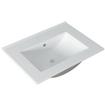 Adema Chaci Meuble sous vasque - 59.5x85.9x45.9cm - vasque blanche - robinet encastrable inox - 3 tiroirs - miroir rectangulaire - blanc mat SW1027202
