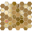 La mosaïque Mosaic Factory Valencia - 27,6x32,9cm - carrelage mural - Hexagone - Verre recyclé Mustard mat/brillant SW382568