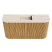 Mondiaz JOYA-DLUX 83.2cm meuble de toilette - arrondi gauche et droite couleur Chêne - Vasque FAYE position Milieu Sans trou de robinet couleur Meli. SW1423985