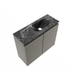 MONDIAZ TURE-DLUX meuble de toilette 60 cm Smoke. Lavabo EDEN Lava position droite. Avec 1 trou de robinet. SW1104075