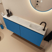 MONDIAZ TURE-DLUX Meuble toilette - 120cm - Jeans - EDEN - vasque Opalo - position droite - 1 trou de robinet SW1104371