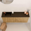 Mondiaz JOYA 100cm meuble de salle de bains - couleur Oak - Vasque FAYE position Gauche 1 trou de robinet couleur Urban. SW1421250