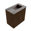 Mondiaz JOYA-DLUX 40cm toiletmeubel - kleur Walnut - Wastafel FAYE positie Rechts 1 kraangat kleur Sombra. SW1424702