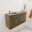 Mondiaz JOYA-DLUX Meuble de salle de bains 81.6cm - arrondi droite couleur Dusk - Vasque FAYE position Gauche 1 trou de robinet couleur Oza SW1426002