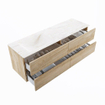 MONDIAZ VICA-DLUX Ensemble meuble de salle de bains - 150cm - meuble bas Washed oak - 4 tiroirs - lavabo encastré cloud à gauche - 1 trou de robinet - version haute 60cm - ostra SW1087132