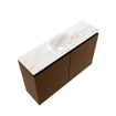MONDIAZ TURE-DLUX Meuble de toilettes 80cm Rust. EDEN lavabo Frappe position milieu. Sans trou de robinet. SW1103002