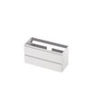 INK Wastafelonderkast - 100x40x52cm - 2 lades - greeploos - MDF lak - Hoogglans wit SB1241022