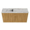 Mondiaz JOYA-DLUX 80cm toiletmeubel - kleur Oak - Wastafel FAYE positie Links 1 kraangat kleur Glace. SW1421974