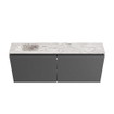 MONDIAZ TURE-DLUX Meuble toilette - 120cm - Dark Grey - EDEN - vasque Glace - position gauche - sans trou de robinet SW1103257