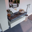 Mondiaz ALAN-DLUX Ensemble de meuble - 120cm - meuble Clay mat - 1 tiroir - Lavabo Cloud Lava suspendu - vasque Centre - 0 trous de robinet SW808783