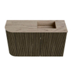 Mondiaz JOYA-DLUX Meuble de salle de bains 71,6cm - arrondi gauche couleur Shadow - Vasque FAYE position Droite 1 trou de robinet couleur Arena. SW1424834