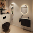 MONDIAZ TURE-DLUX Meuble toilette - 60cm - Urban - EDEN - vasque Ostra - position gauche - 1 trou de robinet SW1104756