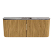 Mondiaz JOYA-DLUX 103.2cm toiletmeubel - ronding links en rechts kleur Oak - Wastafel FAYE positie Midden Zonder kraangat kleur Sombra. SW1424307
