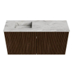 Mondiaz JOYA-DLUX Meuble WC 80cm - couleur Walnut - Lavabo FAYE position Gauche Sans trou de robinet couleur Glace SW1422366