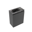 MONDIAZ TURE-DLUX 40cm toiletmeubel Dark Grey. EDEN wastafel Lava positie links. Zonder kraangat. SW1103739