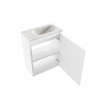 MONDIAZ TURE-DLUX Meuble toilette - 40cm - Talc - EDEN - vasque Ostra - position droite - 1 trou de robinet SW1104659