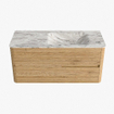Mondiaz CIRO-DLUX Badkamermeubelset - 110x45x50cm - Solid surface wastafel Glace - 1 wasbak Rechts - zonder kraangaten - 2 lades - Oak SW1530821